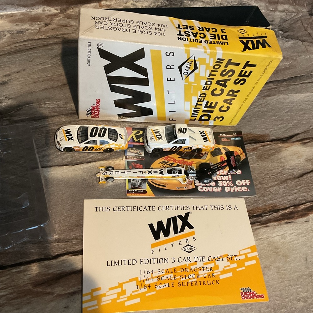 Ricing Champions Limited Edition Diecast Three Car Set 1/64 Scale Wix Filters